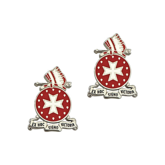 14TH F.A.(FIRES) Crest "Ex Hol Signo Victoria" (pair) - Sta-Brite Insignia Inc.