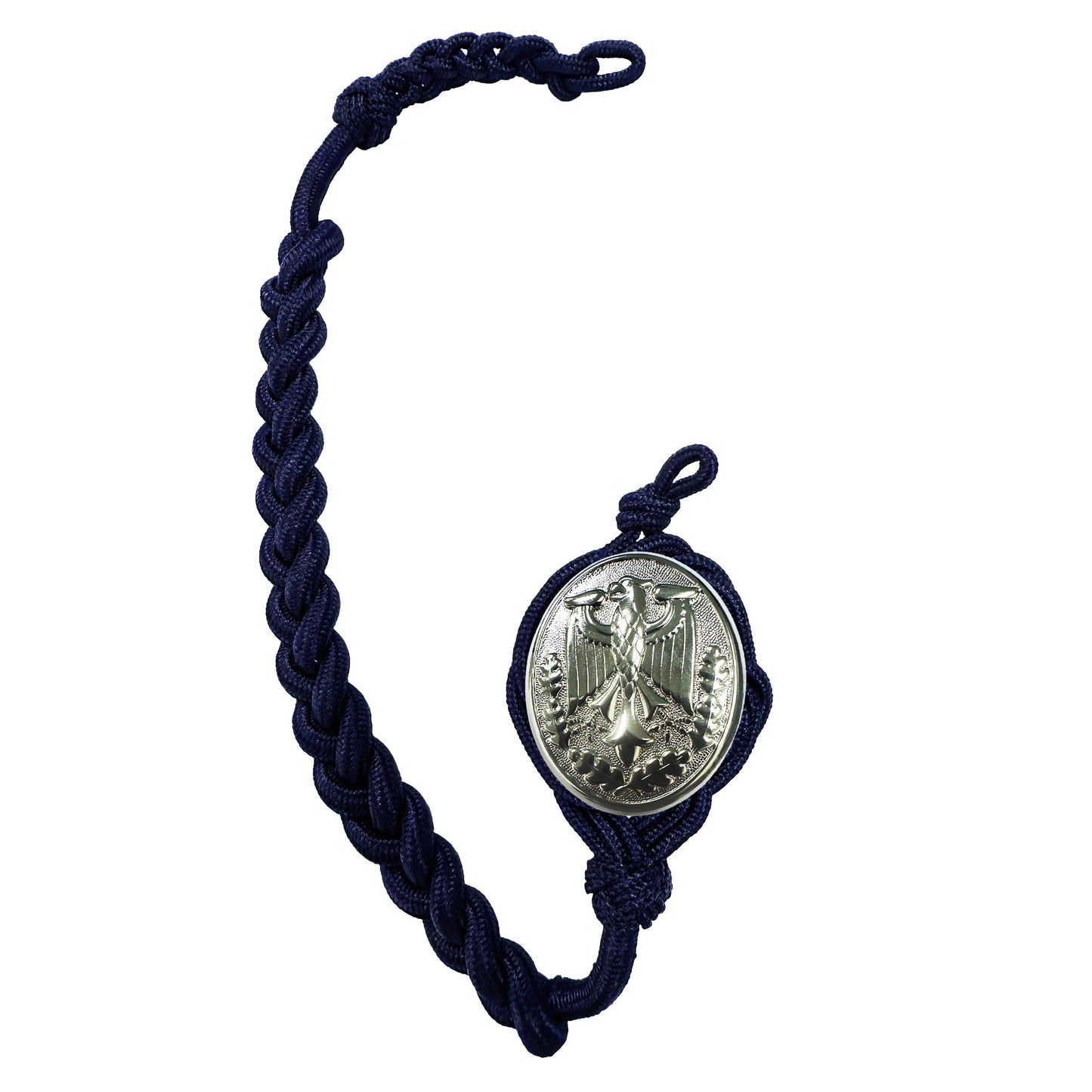 German Schutzenschnur Marksmanship Navy blue Cord with Silver Badge - Sta-Brite Insignia Inc.