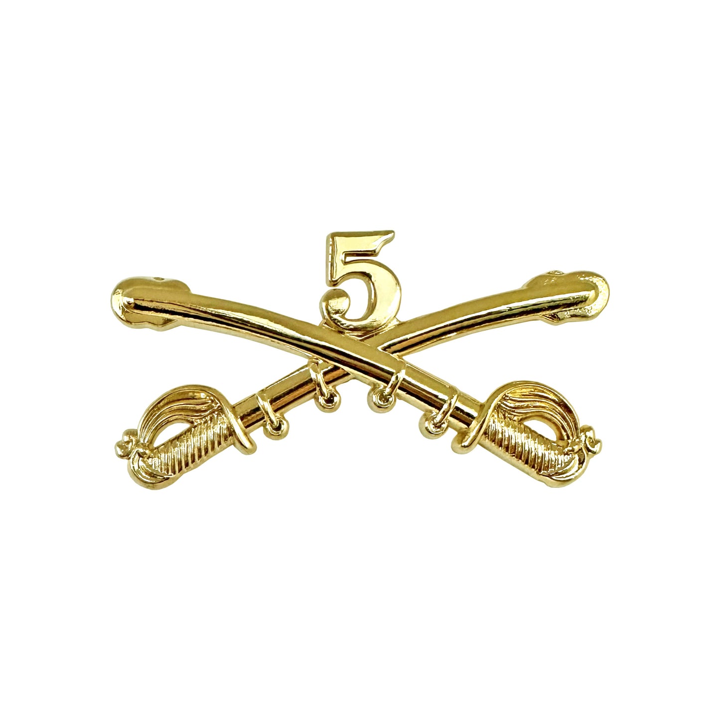 U.S. Army Cross Sabres (Cavalry) Hat Pins 2 1/4" x 1" w/ Number 5 (each)