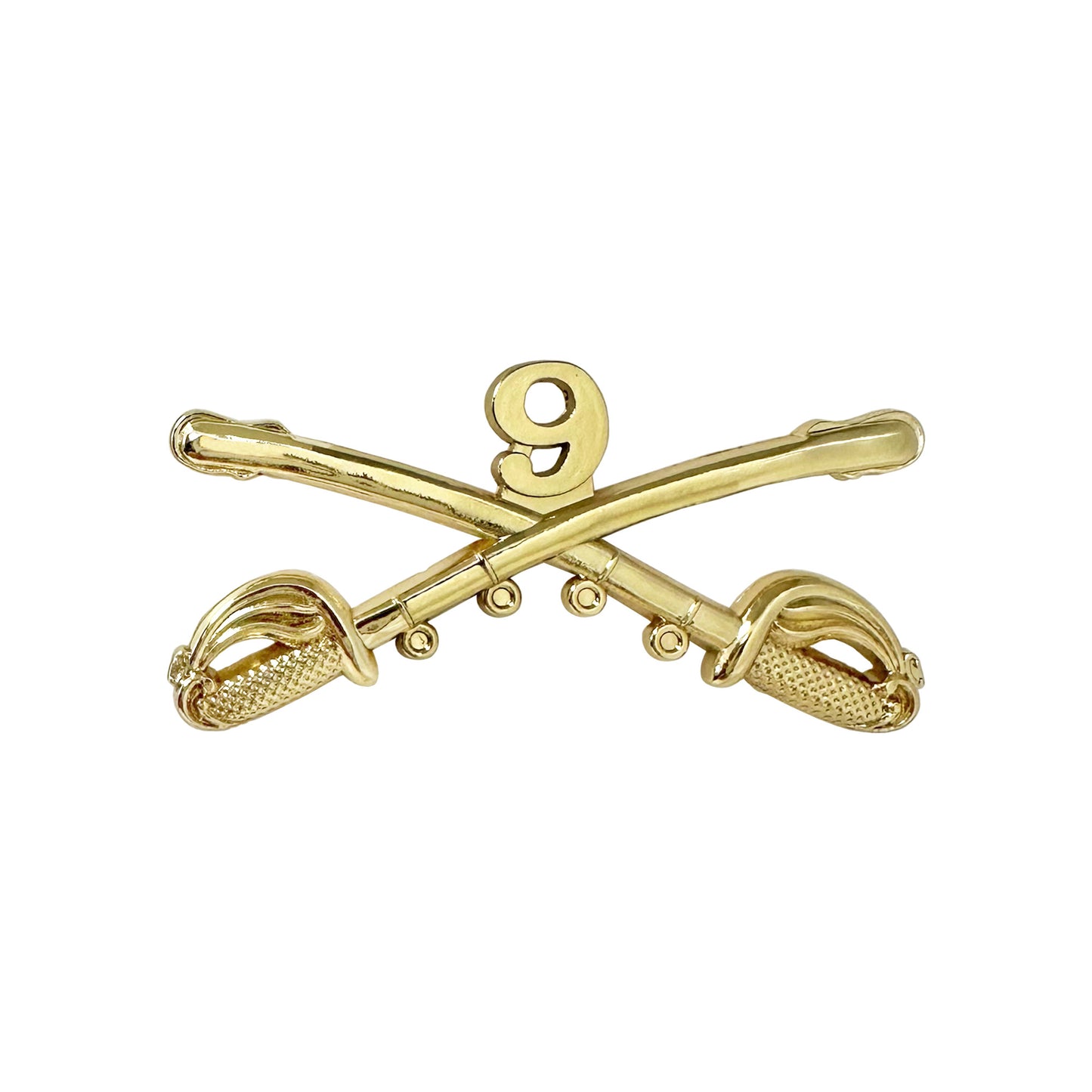 U.S. Army Cross Sabres (Cavalry) Hat Pins 2 1/4" x 1" w/ Number 9 (each)