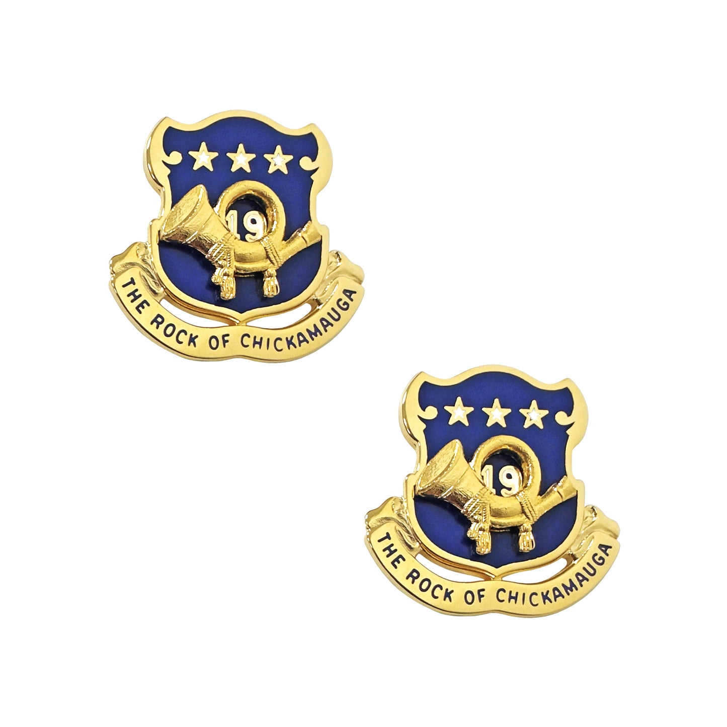 19th Infantry Crest "The Rock of Chickamauga" (pair)