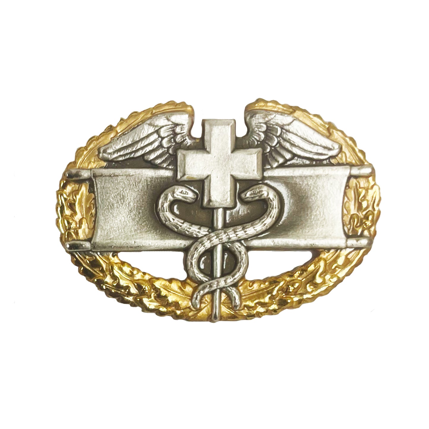 Master Combat Medical Badge 1 AWD Gold Wreath Silver-Oxide STA-BRITE
