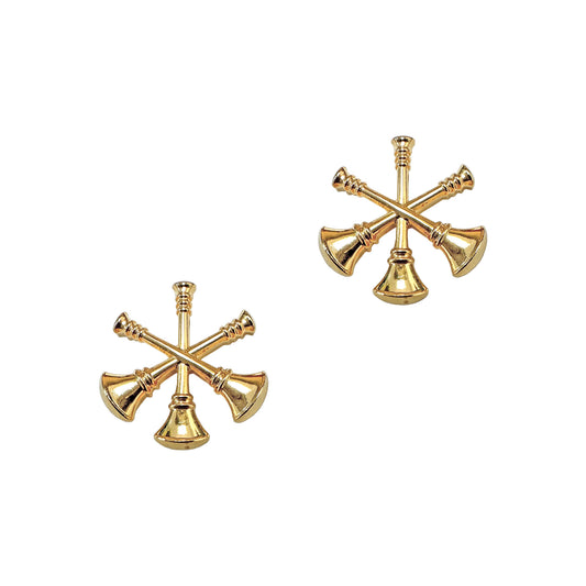 STA-BRITE® ASST CHIEF 3 BUGLES 2 POSTS GOLD 3/4” (pair) - Sta-Brite Insignia Inc.