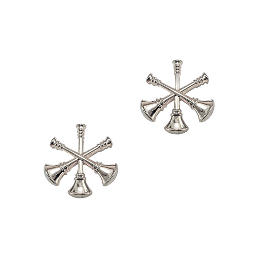 STA-BRITE® ASST CHIEF 3 BUGLES 2 POSTS NICKEL 3/4"(pair) - Sta-Brite Insignia Inc.