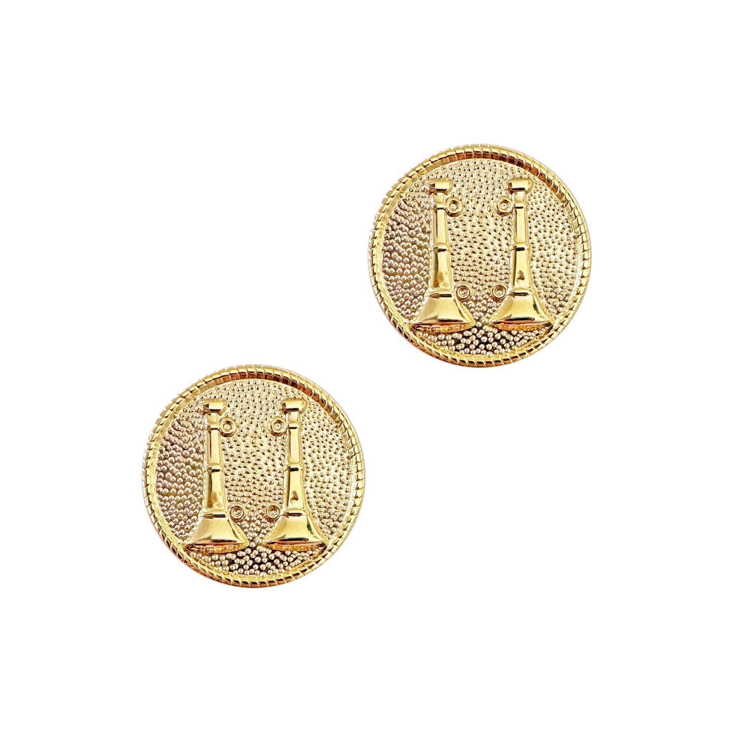 STA-BRITE® Captain 2 Parallel Bugles 2 Post (Gold) - Sta-Brite Insignia Inc.