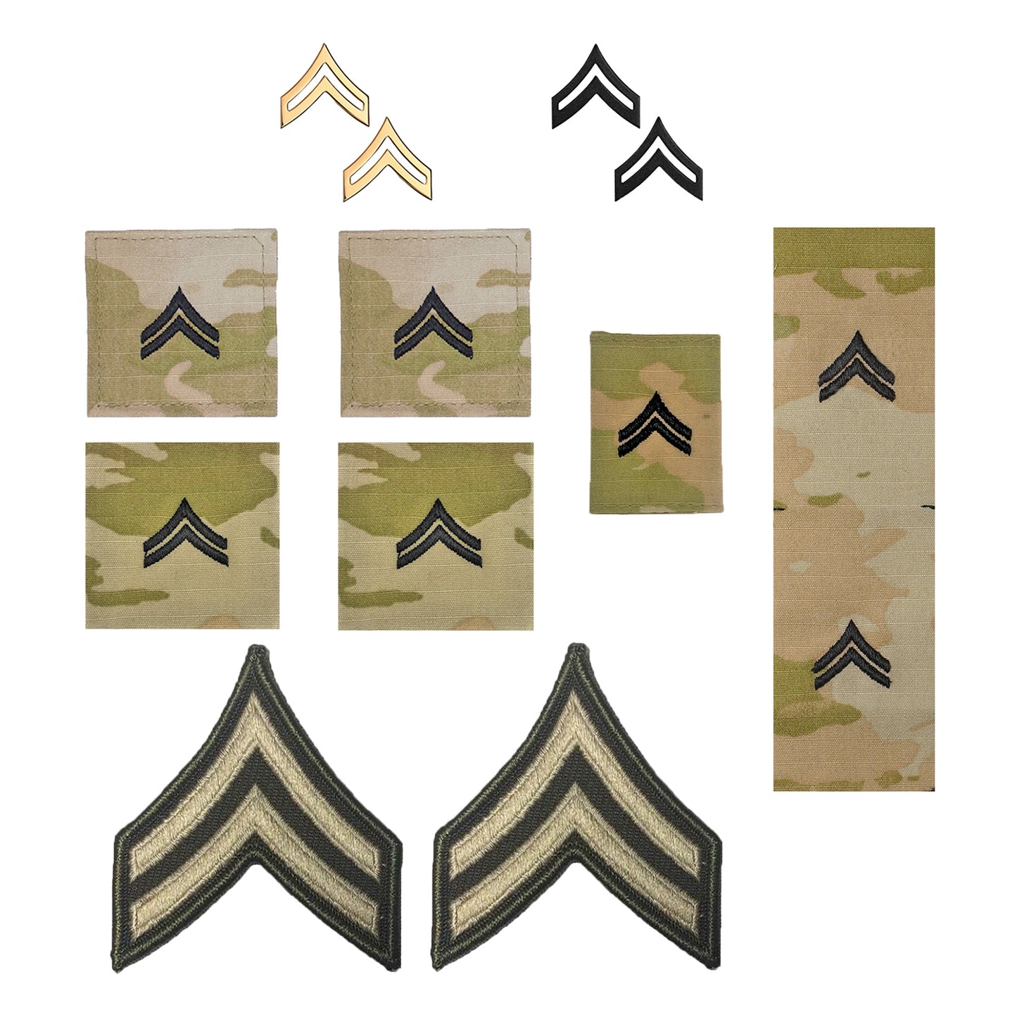 U.S. Army (E4) Corporal AGSU Rank Bundle (Male) - Sta-Brite Insignia Inc.