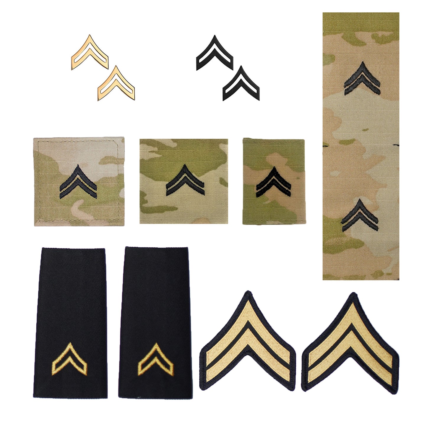 U.S. Army (E4) Corporal Rank Bundle (Male) - Sta-Brite Insignia Inc.