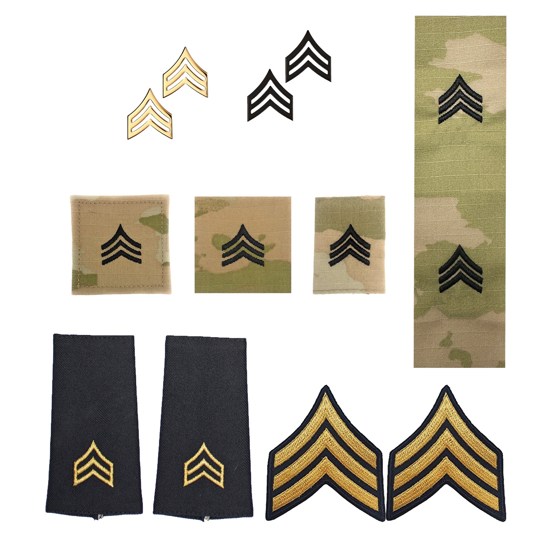 U.S. Army (E5) Sergeant Rank Bundle (Male) - Sta-Brite Insignia Inc.