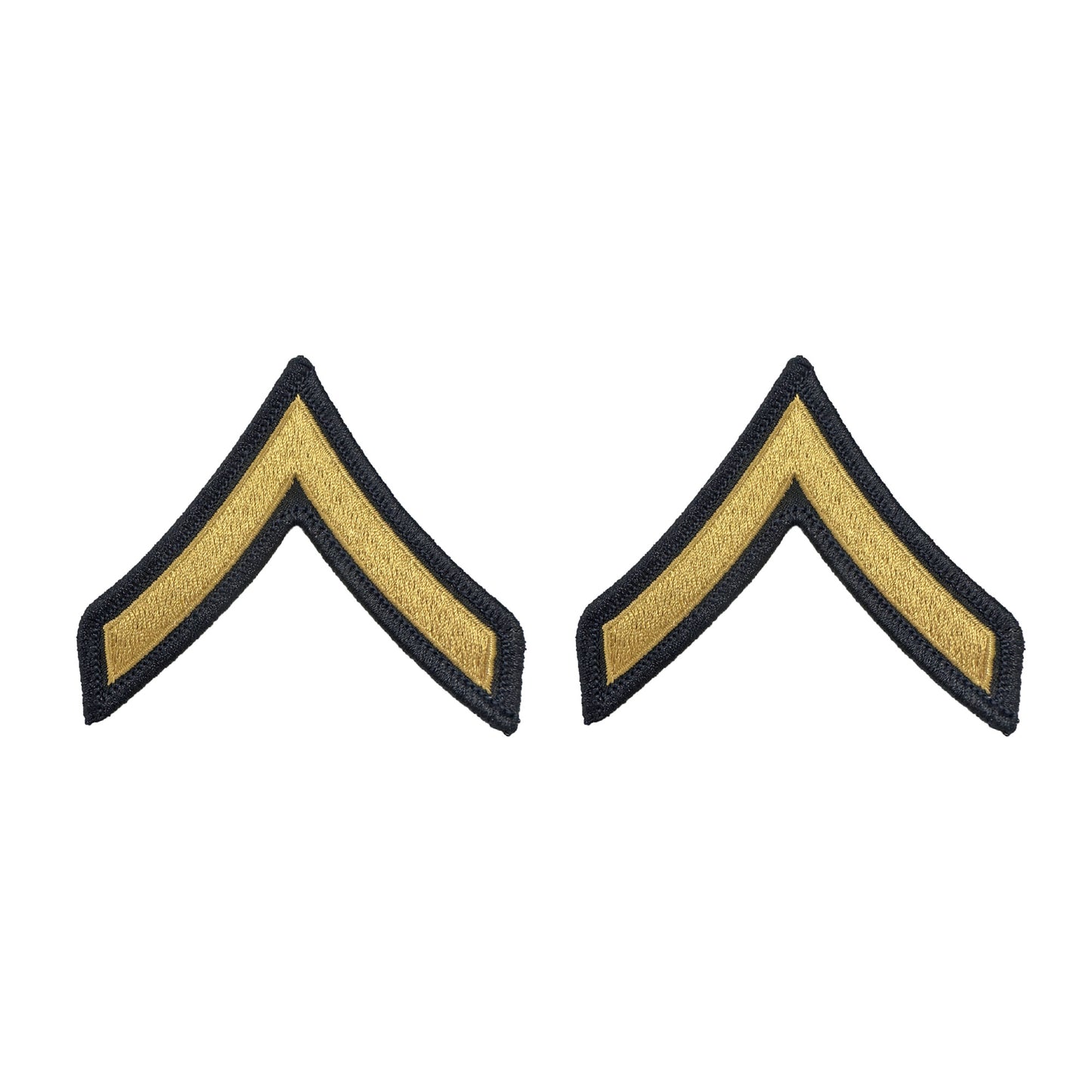 U.S. Army E2 Private Gold on Blue Sew-on - Large/Male