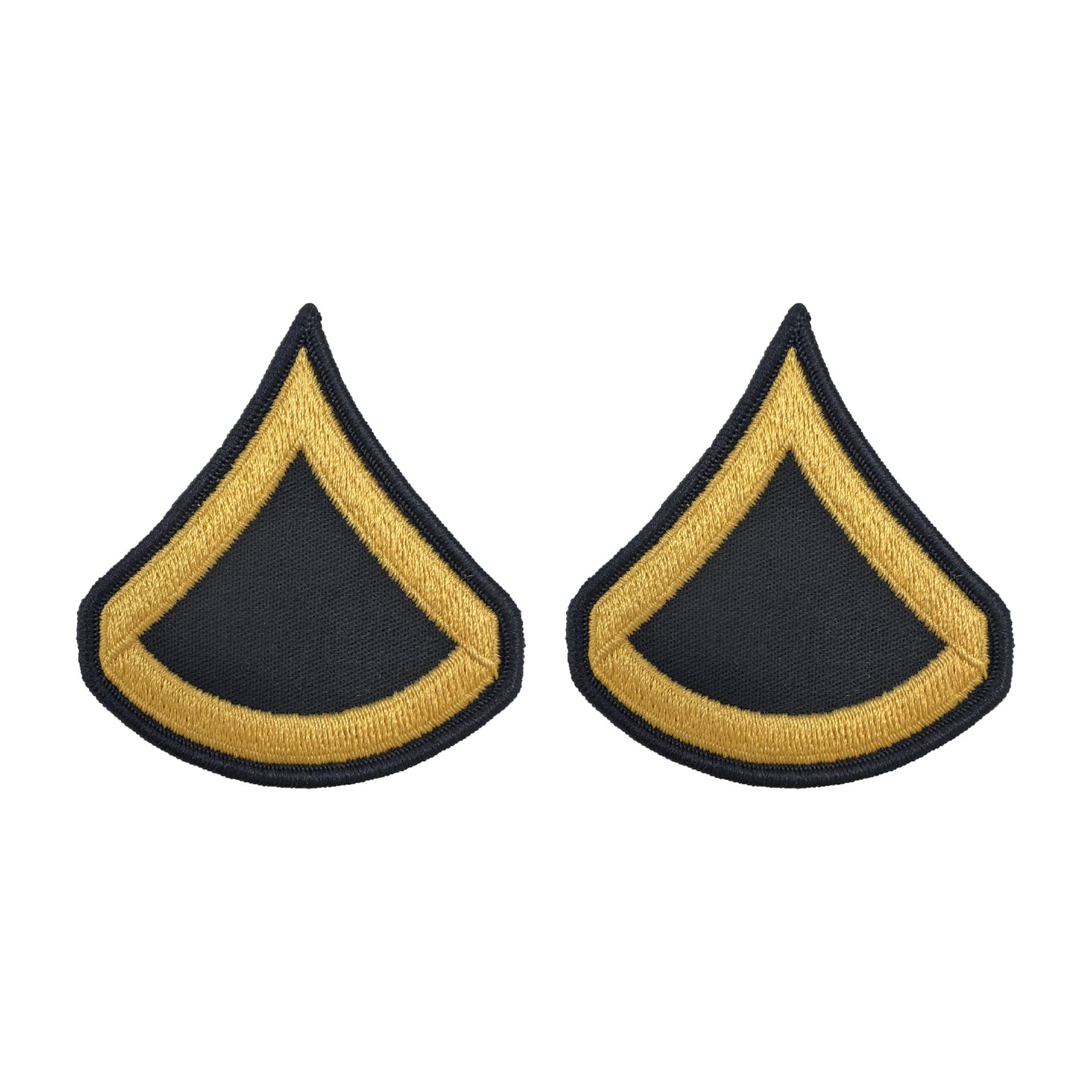 US Army E3 Private First Class Gold on Blue Sew-on - Large/Male