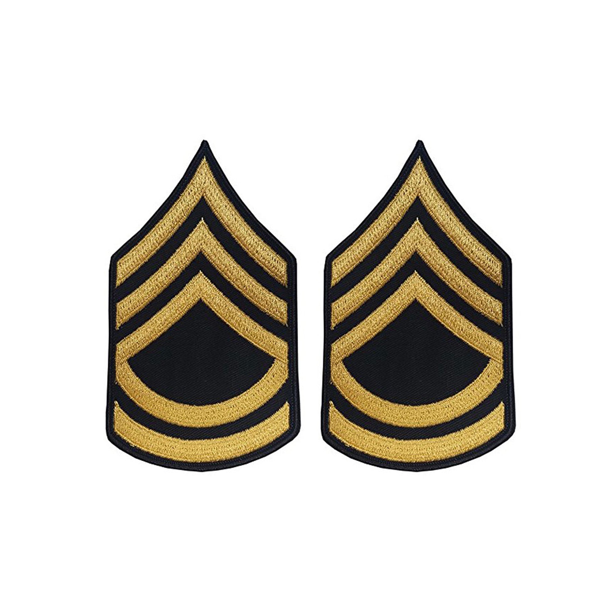 U.S. Army E7 Sergeant First Class Gold on Blue Sew-on - Large/Male - Sta-Brite Insignia Inc.