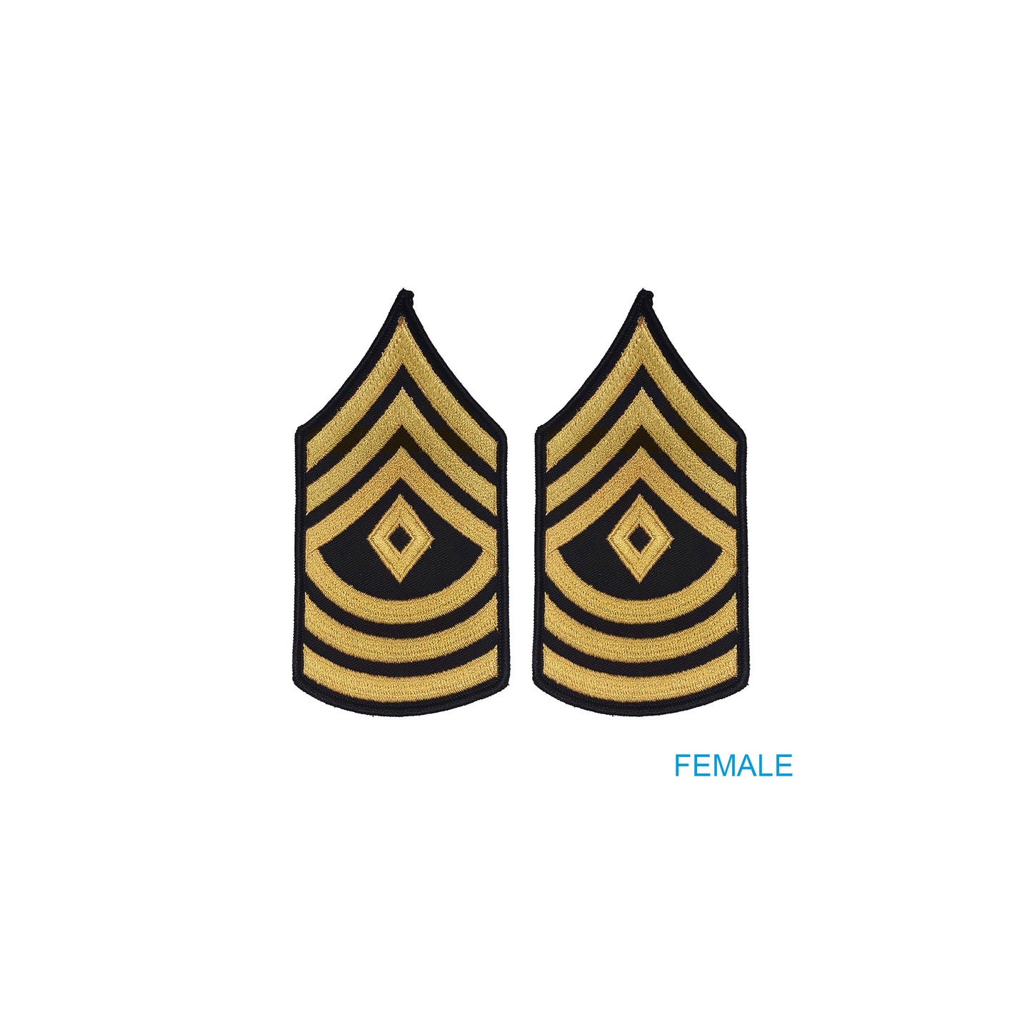 U.S. Army E8 First Sergeant Gold on Blue Sew-on - Small/Female - Sta-Brite Insignia Inc.