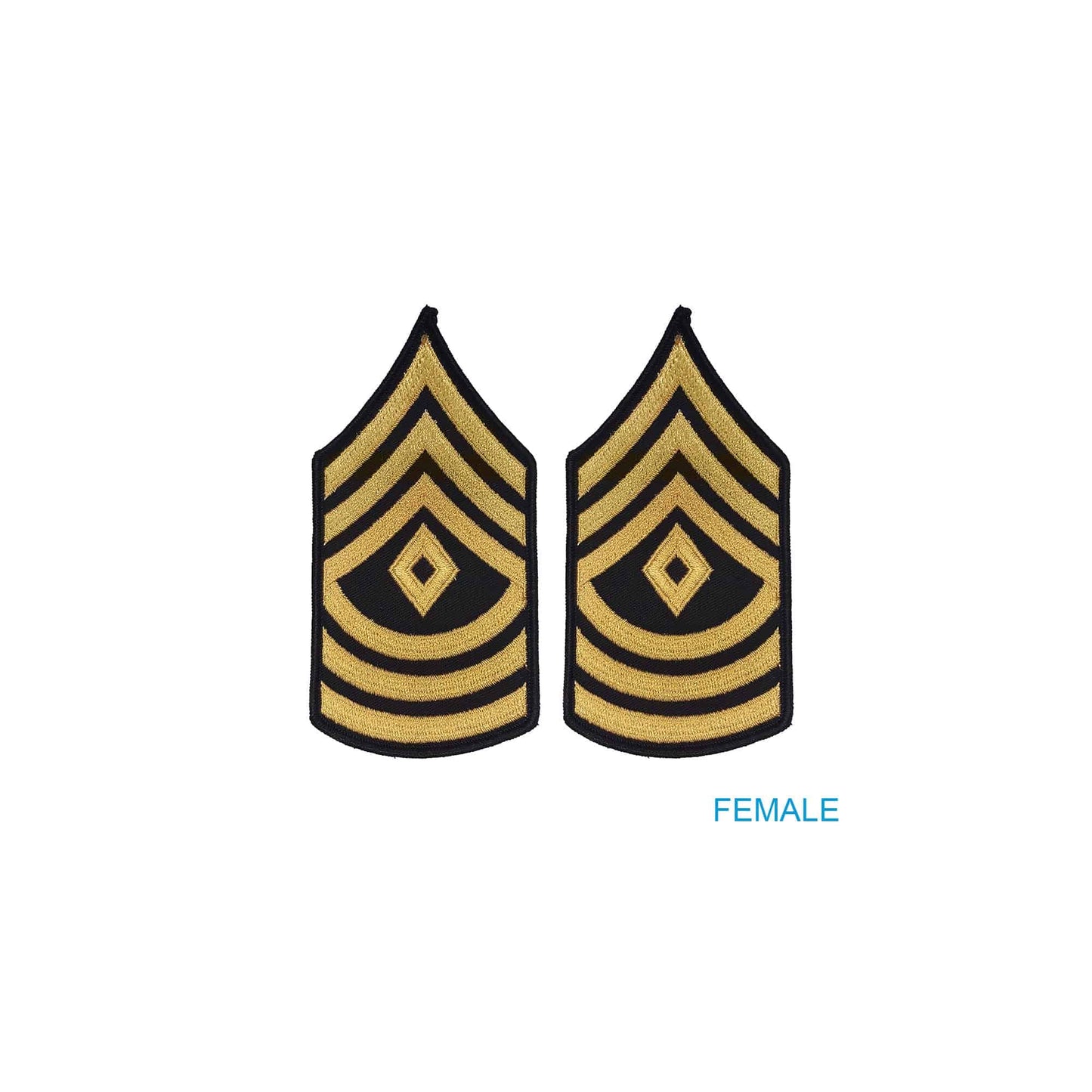 U.S. Army E8 First Sergeant Gold on Blue Sew-on - Small/Female - Sta-Brite Insignia Inc.