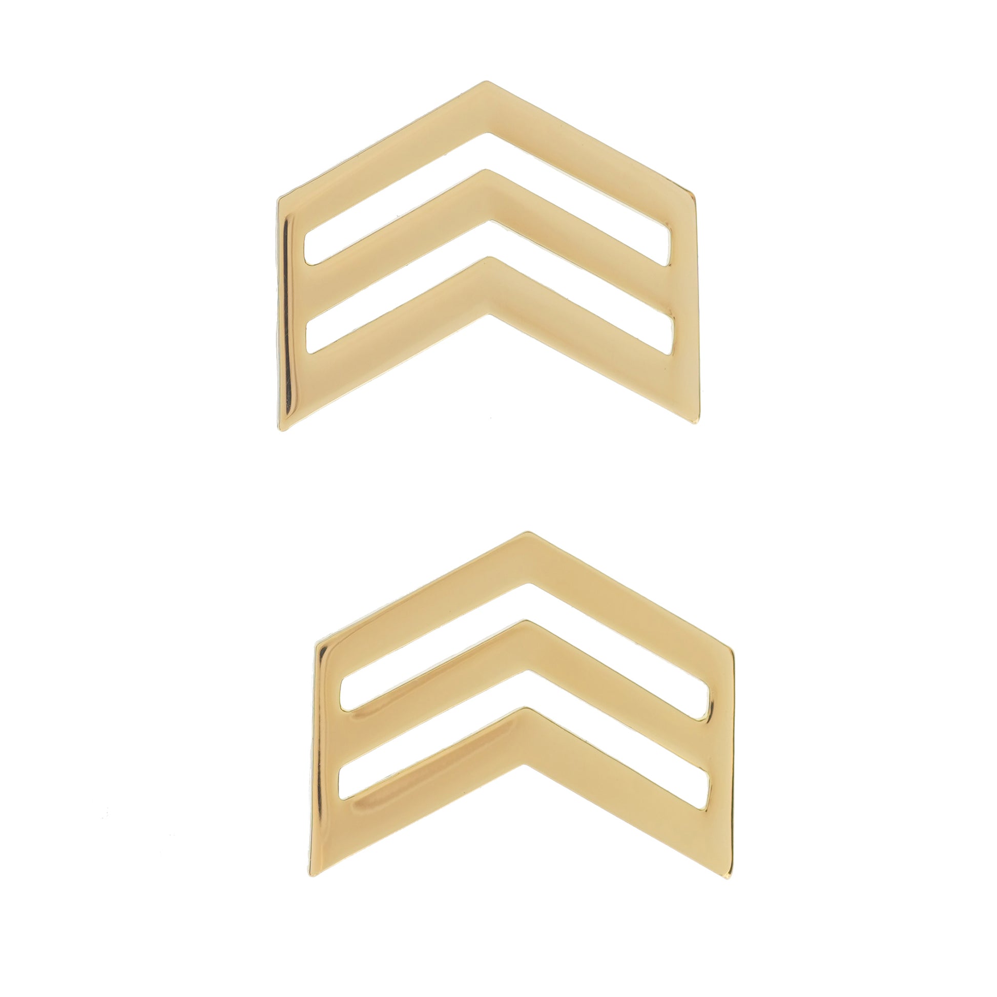 ROTC Sergeant STA-BRITE® (Gold) Rank Pin-on (pair) - Sta-Brite Insignia Inc.