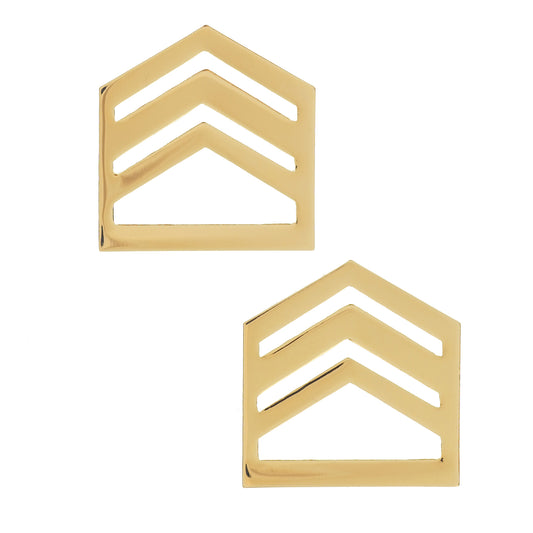 ROTC Staff Sergeant STA-BRITE® (Gold) Rank Pin-on (pair) - Sta-Brite Insignia Inc.