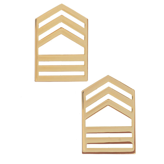 ROTC Master Sergeant STA-BRITE® (Gold) Rank Pin-on (pair) - Sta-Brite Insignia Inc.