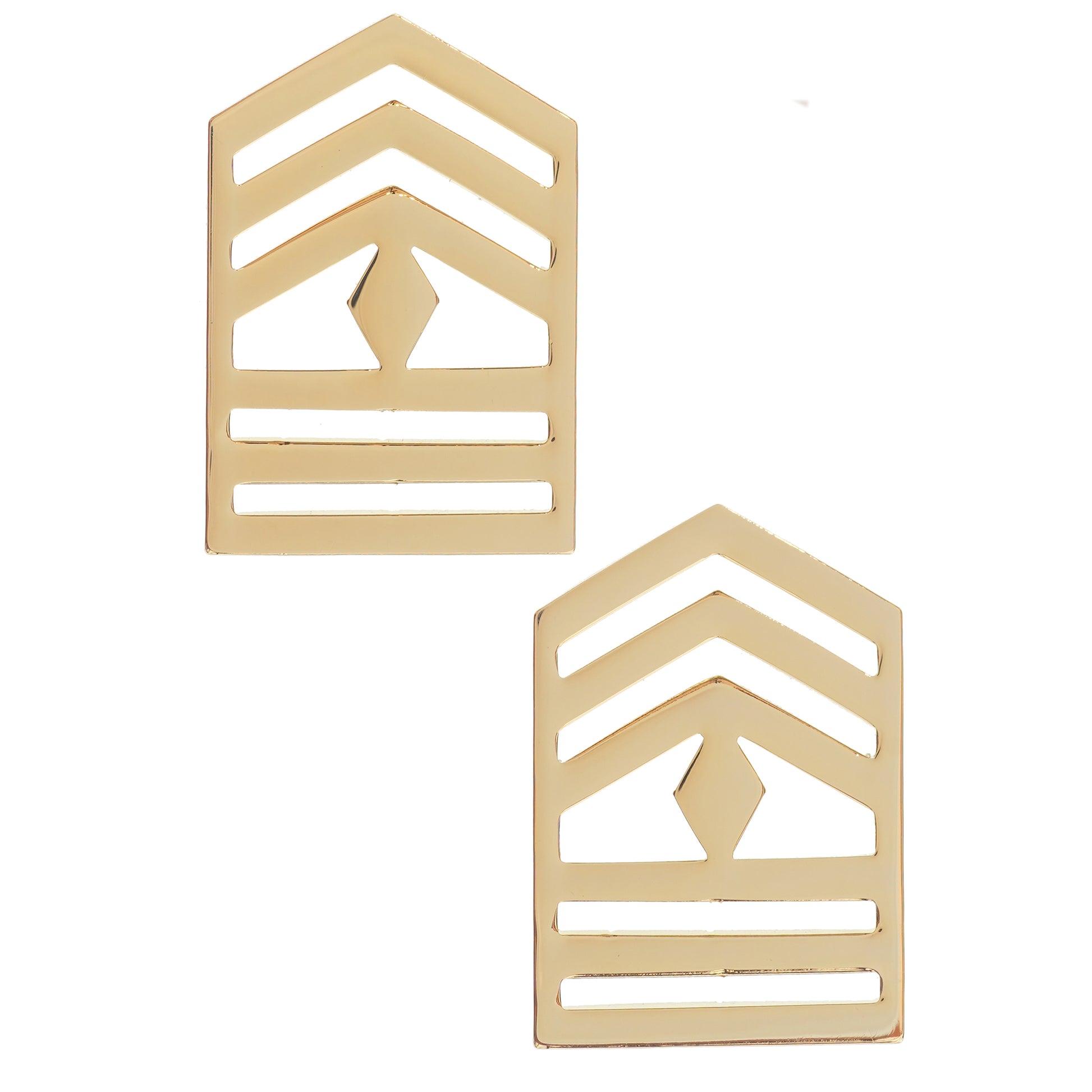 ROTC First Sergeant STA-BRITE® (Gold) Rank Pin-on (pair) - Sta-Brite Insignia Inc.