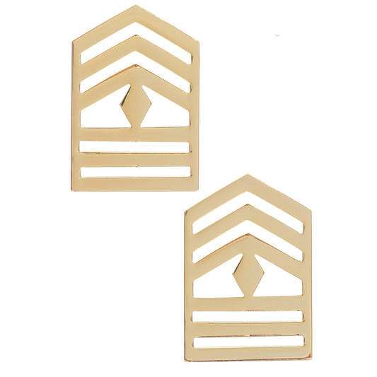 ROTC First Sergeant STA-BRITE® (Gold) Rank Pin-on (pair) - Sta-Brite Insignia Inc.