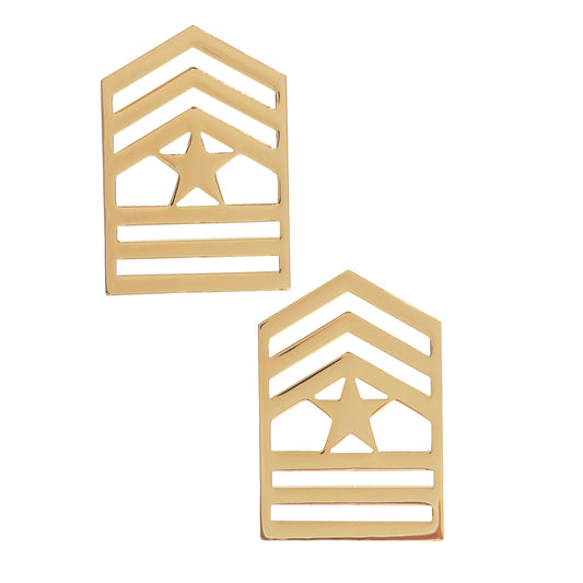 ROTC Sergeant Major STA-BRITE® (Gold) Rank Pin-on (pair) - Sta-Brite Insignia Inc.