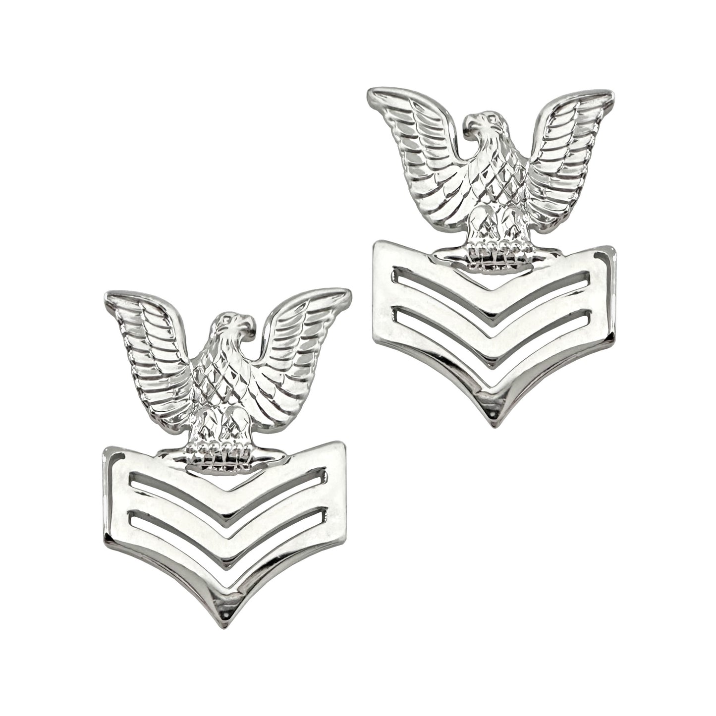 U.S. Navy Petty Officer 1st Class Collar Device (E6) STA-BRITE® Pin-on (PAIR)