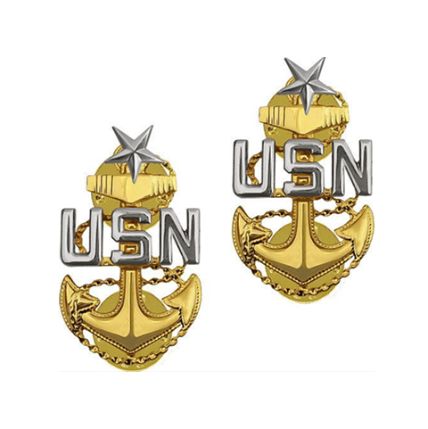 U.S. Navy E8 Chief Petty Officer STA-BRITE® Pin-on - Sta-Brite Insignia Inc.