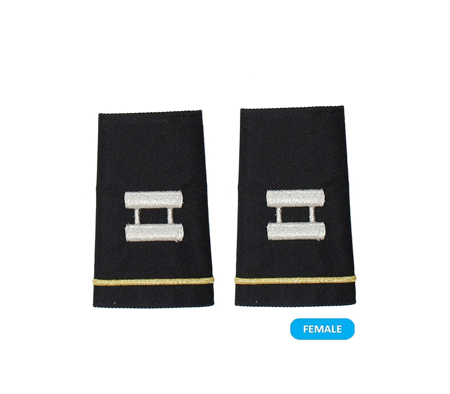 US Army O3 Captain Shoulder Marks (Small) - (Female) - Sta-Brite Insignia Inc.