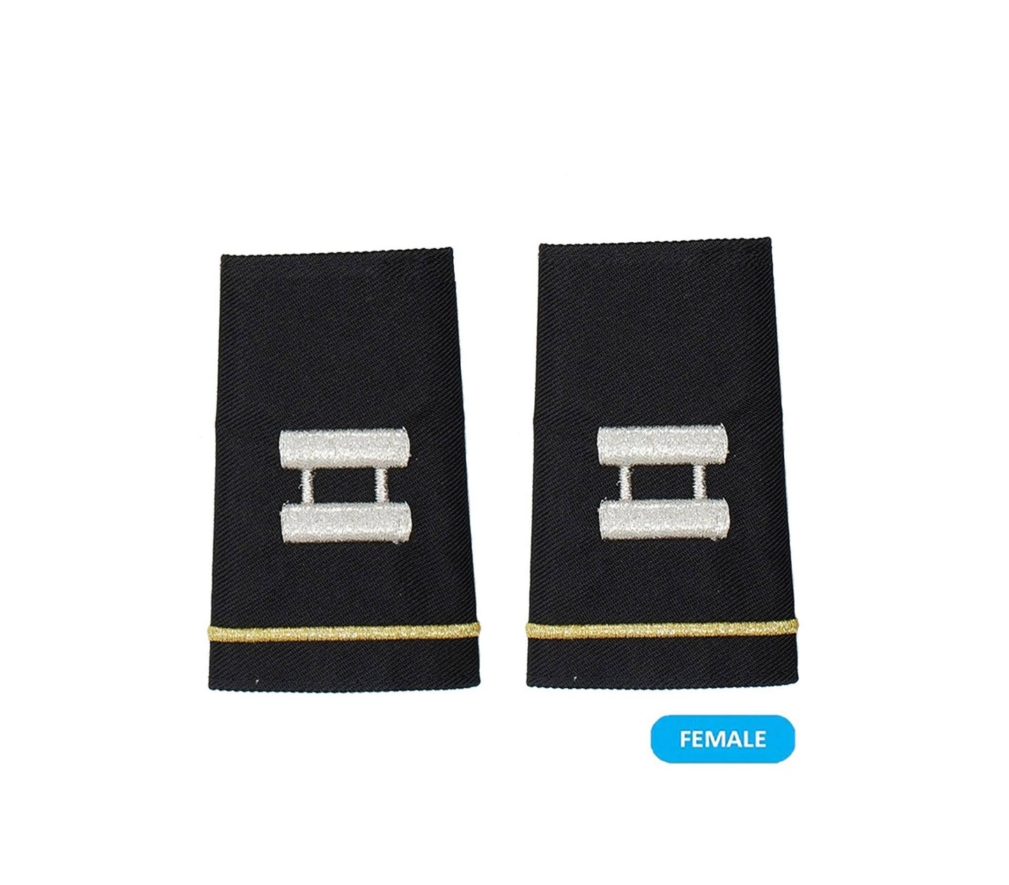 US Army O3 Captain Shoulder Marks (Small) - (Female) - Sta-Brite Insignia Inc.