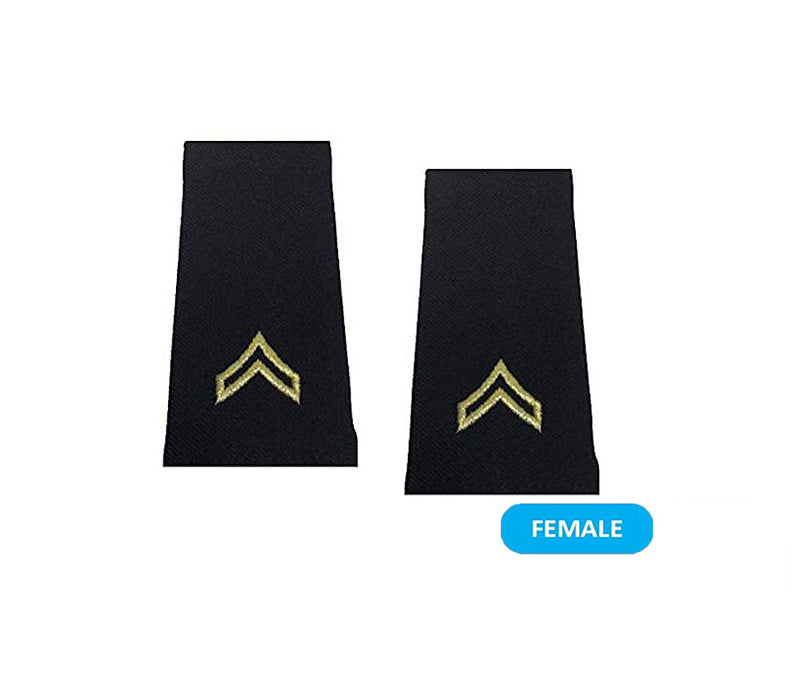 US Army E4 Corporal Shoulder Marks - Small (Female)