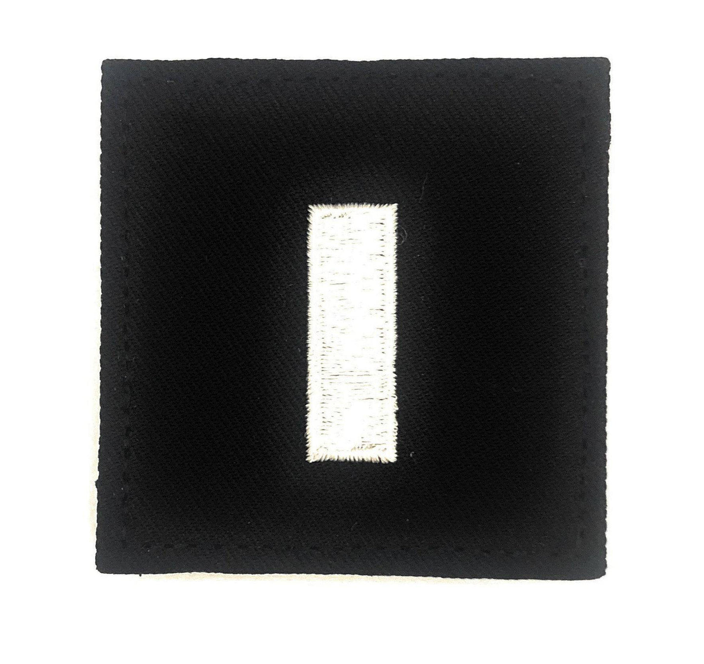 (O2) 1st Lieutenant 2x2 Black Rank with Hook Fastener (each) - Sta-Brite Insignia Inc.