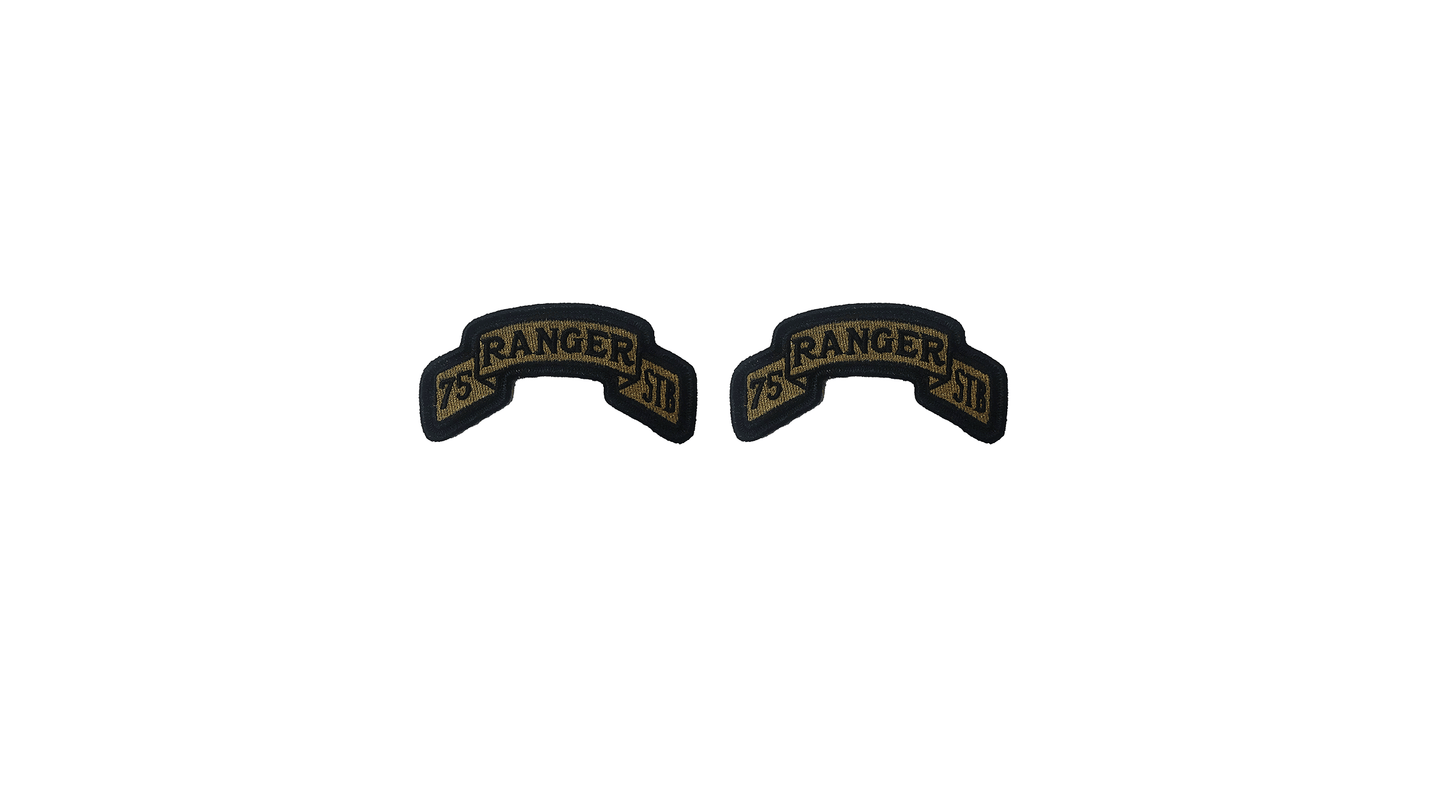 75th Ranger STB OCP Scroll W/ Hook Fastener (Pair) - Sta-Brite Insignia Inc.