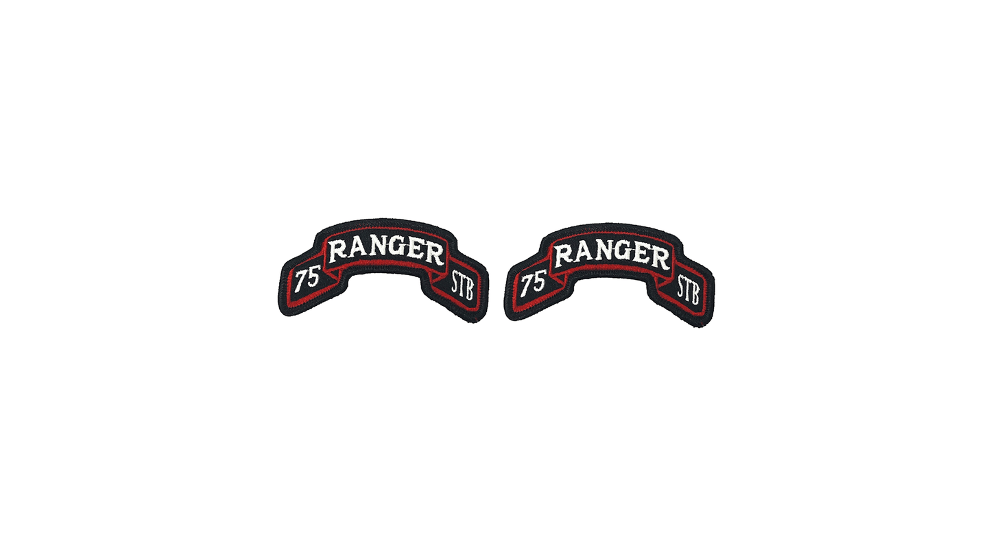 U.S. Army 75th Ranger STB Color Scroll with Hook Fastener (pair) - Sta-Brite Insignia Inc.