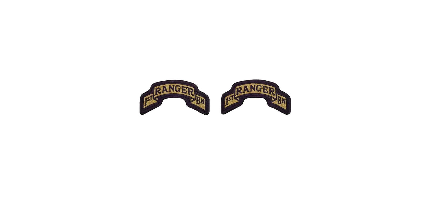 U.S. Army 75th Ranger Regiment 1st Battalion OCP Scroll with Hook Fastener (pair) - Sta-Brite Insignia Inc.