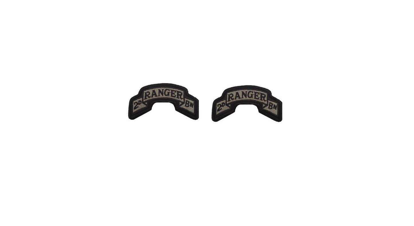 U.S. Army 75th Ranger Regiment 2nd Battalion ACU Scroll with Hook Fastener (pair) - Sta-Brite Insignia Inc.