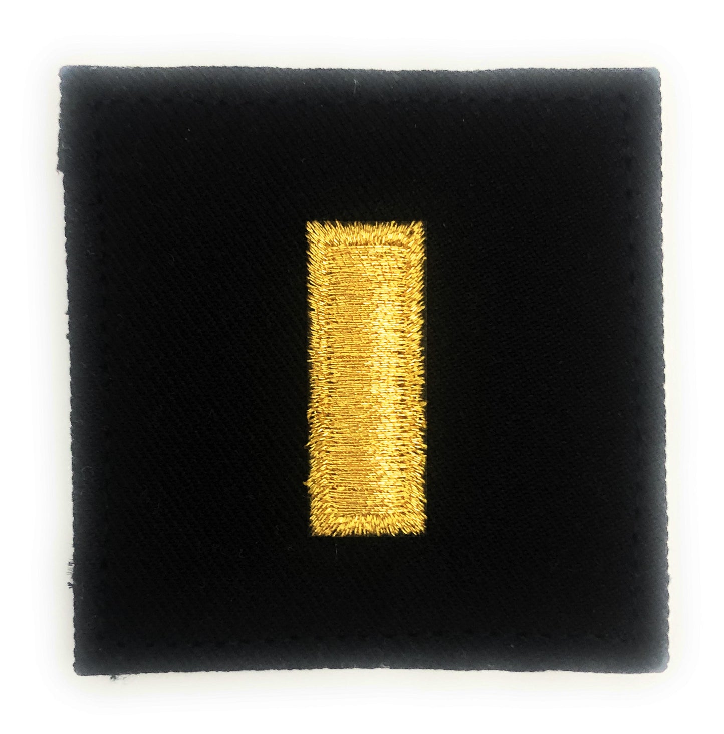 (O1) 2nd Lieutenant 2x2 Black Rank with Hook Fastener (each) - Sta-Brite Insignia Inc.