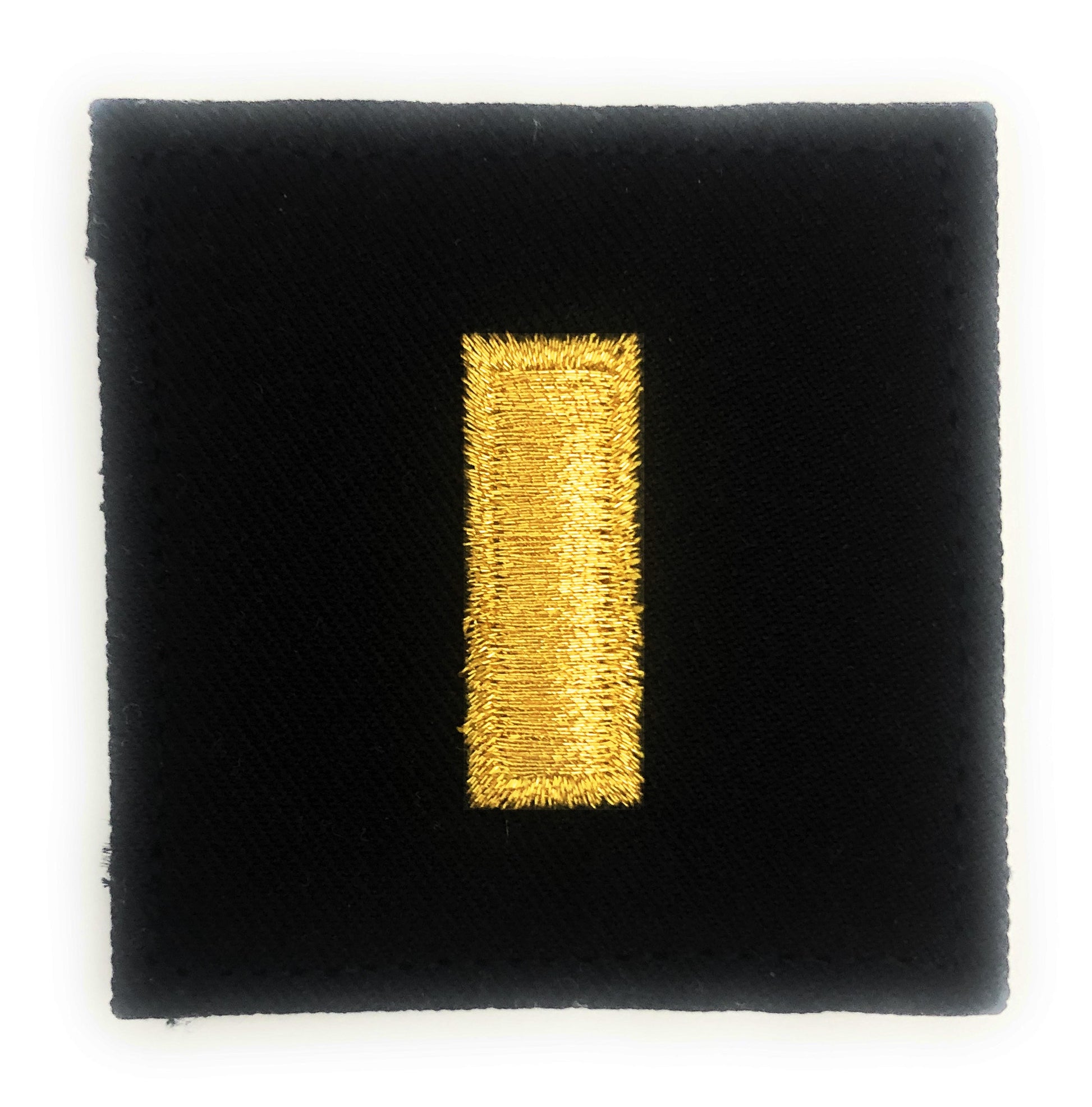 (O1) 2nd Lieutenant 2x2 Black Rank with Hook Fastener (each) - Sta-Brite Insignia Inc.