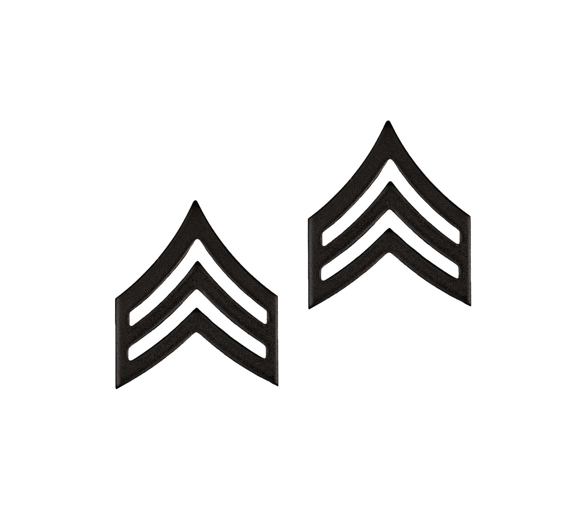 U.S. Army E5 Sergeant Sta-Brite® Black Metal Pin-on Rank - Sta-Brite Insignia Inc.