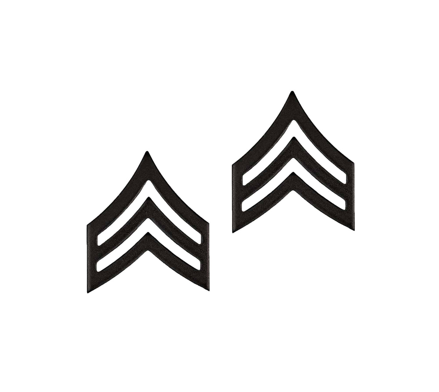 U.S. Army E5 Sergeant Sta-Brite® Black Metal Pin-on Rank - Sta-Brite Insignia Inc.