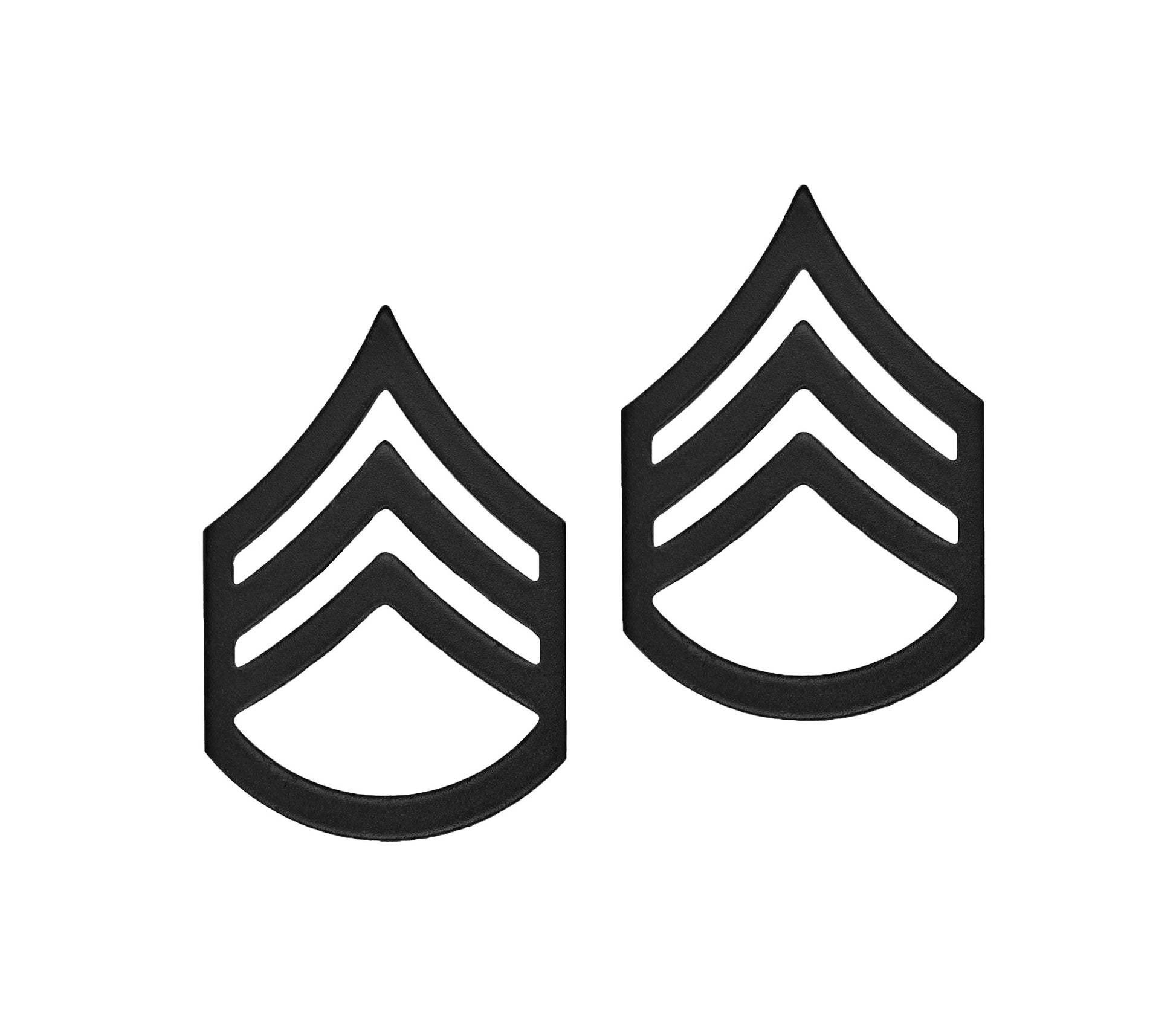 US Army E6 Staff Sergeant STA-BRITE® BLACK Metal Pin-on Rank - Sta-Brite Insignia Inc.