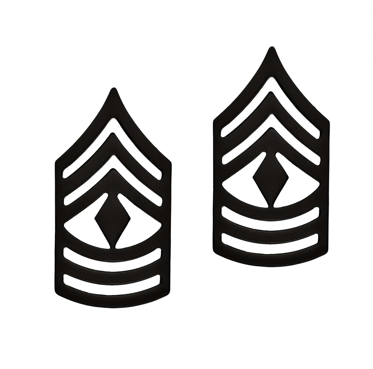 US Army E8 First Sergeant STA-BRITE® BLACK Metal Pin-on Rank - Sta-Brite Insignia Inc.