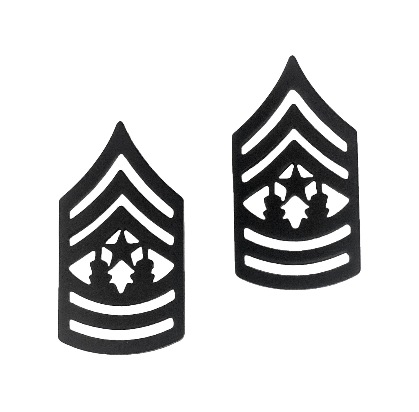 US Army E9 Command Sergeant Major STA-BRITE® BLACK Metal Pin-on Rank
