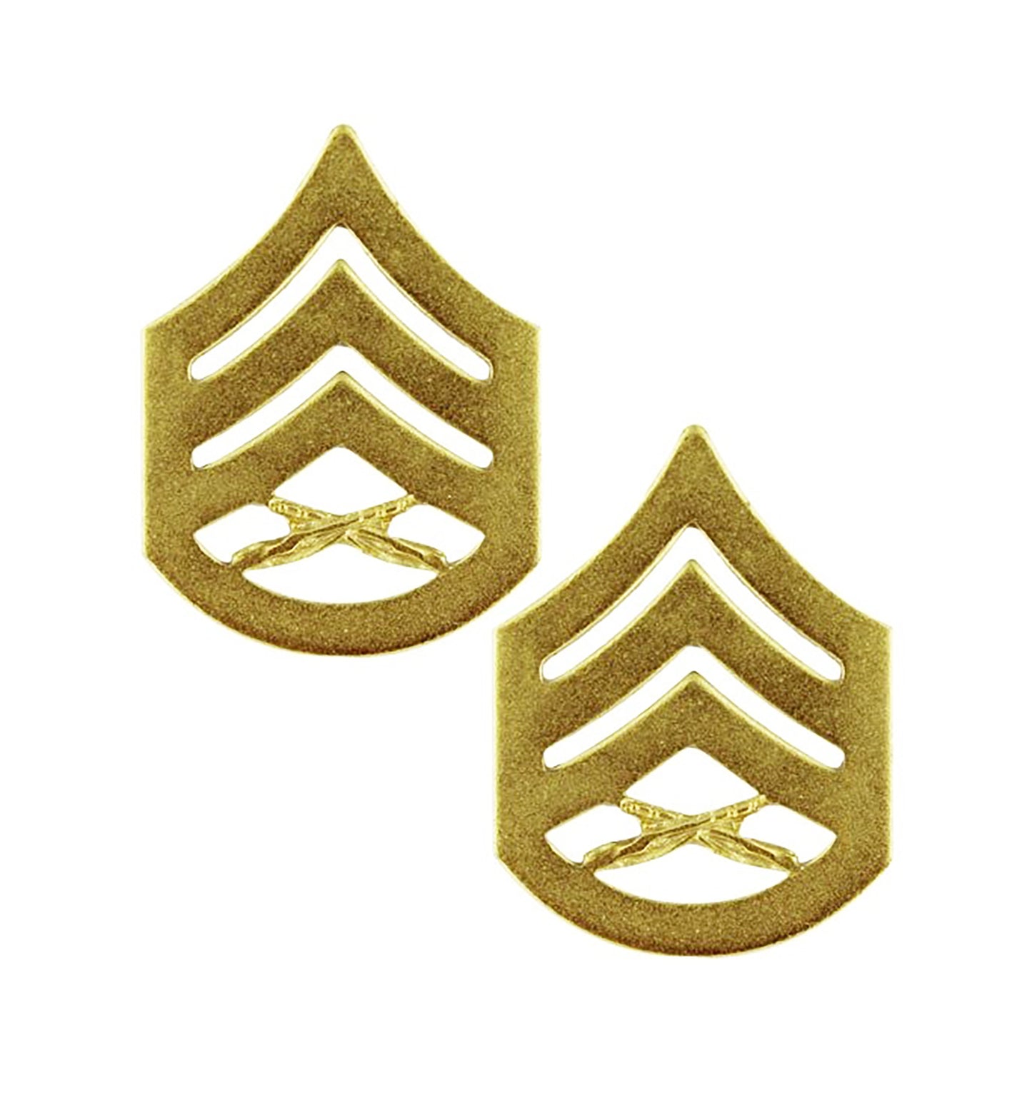 U.S. Marine Corps Staff Sergeant Satin Gold Rank (pair) - Sta-Brite Insignia Inc.