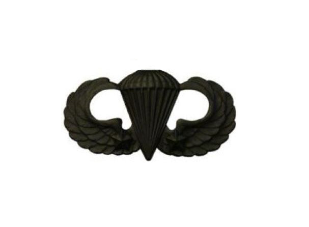 U.S. Army Combat Parachutists Jump Wings Basic (2 Jumps) Sta-Brite® Black Metal Pin-on Badge - Sta-Brite Insignia Inc.