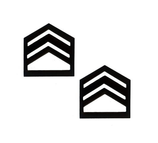 ROTC Staff Sergeant STA-BRITE® (Black) Rank Pin-on (pair) - Sta-Brite Insignia Inc.