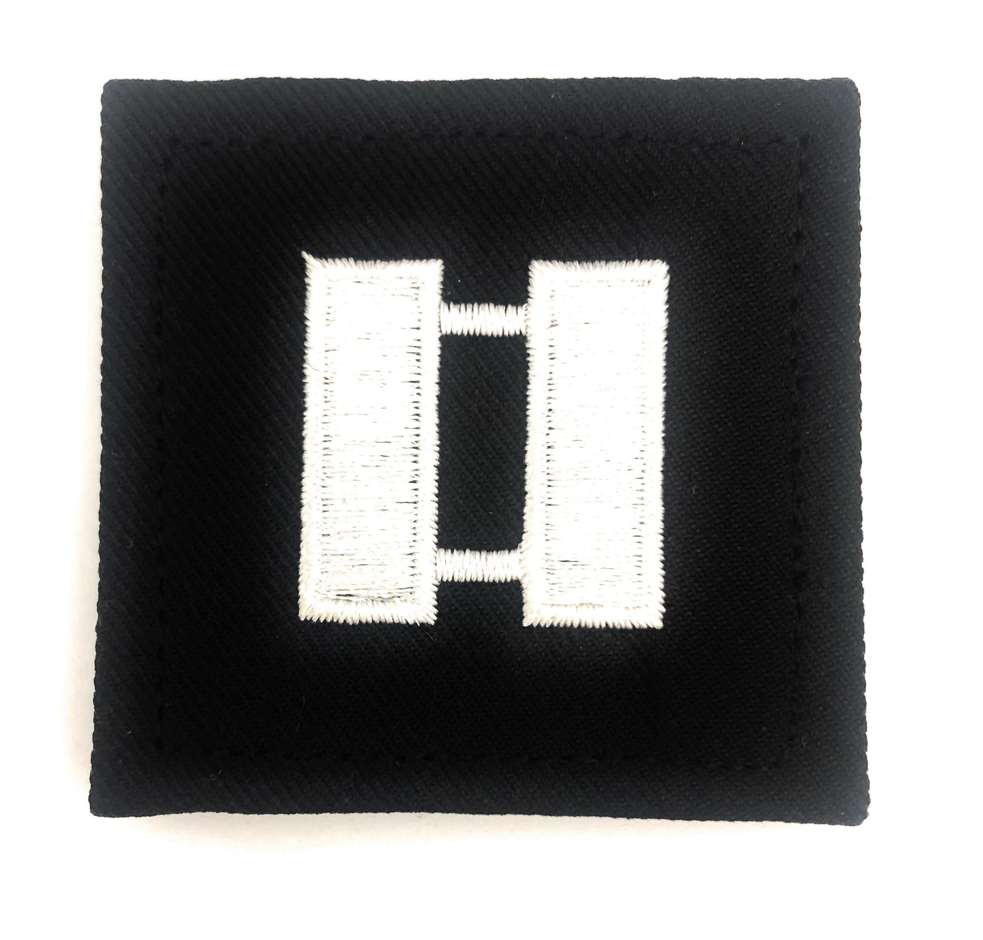 (O3) Captain 2x2 Black Rank with Hook Fastener (each) - Sta-Brite Insignia Inc.