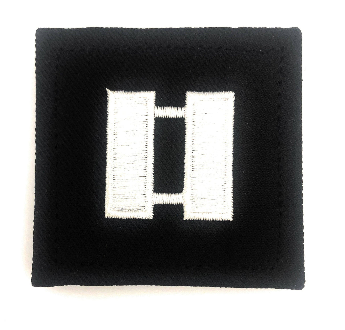 (O3) Captain 2x2 Black Rank with Hook Fastener (each) - Sta-Brite Insignia Inc.
