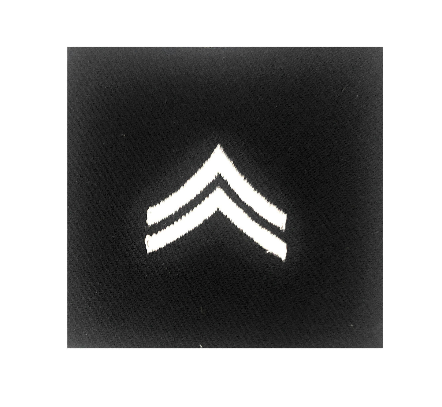 (E4) Corporal 2x2 Black Sew-on Rank (each) - Sta-Brite Insignia Inc.