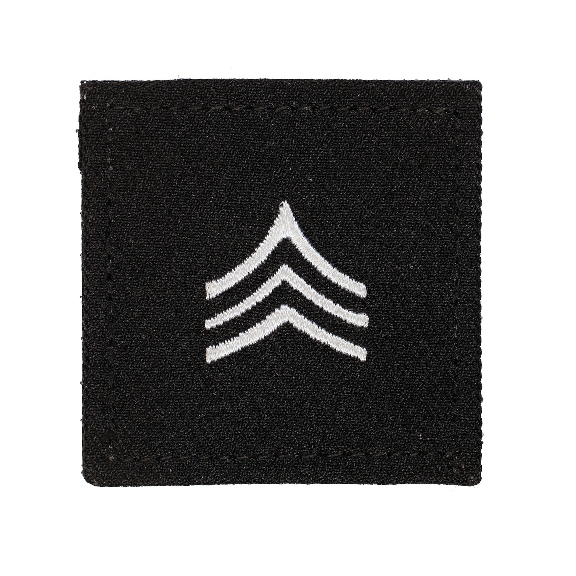 Army Sergeant 2x2 Black with Hook Fastener - Sta-Brite Insignia Inc.