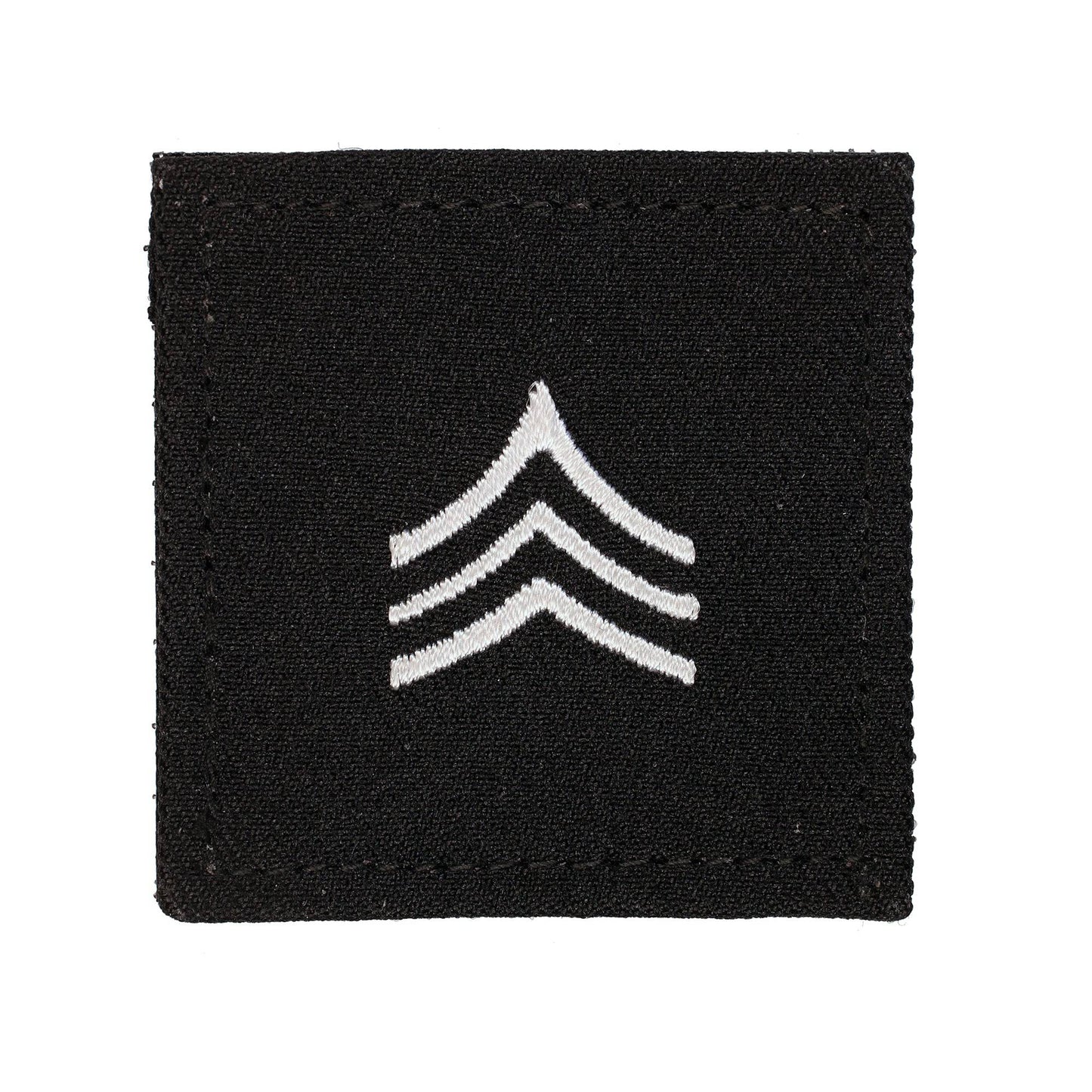 Army Sergeant 2x2 Black with Hook Fastener - Sta-Brite Insignia Inc.