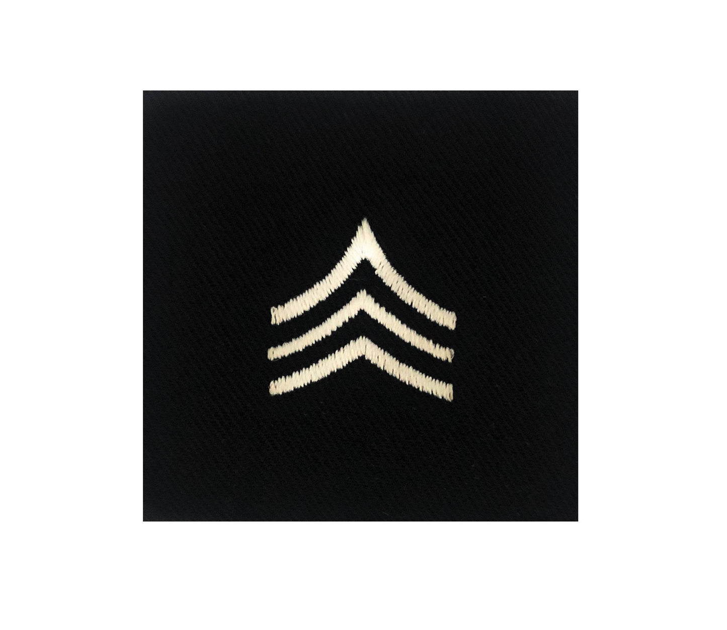 (E5) Sergeant 2x2 Black Sew-on Rank (each) - Sta-Brite Insignia Inc.