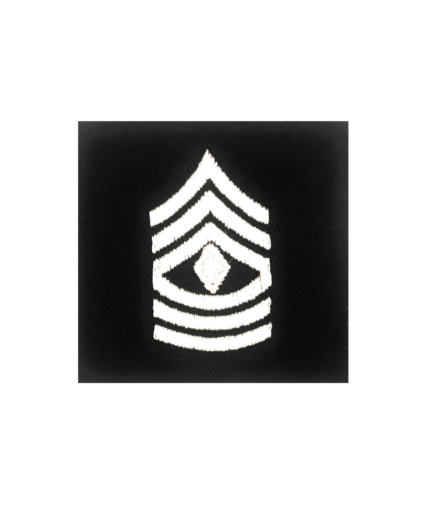 (E8) First Sergeant 2x2 Black Sew-on Rank (each) - Sta-Brite Insignia Inc.